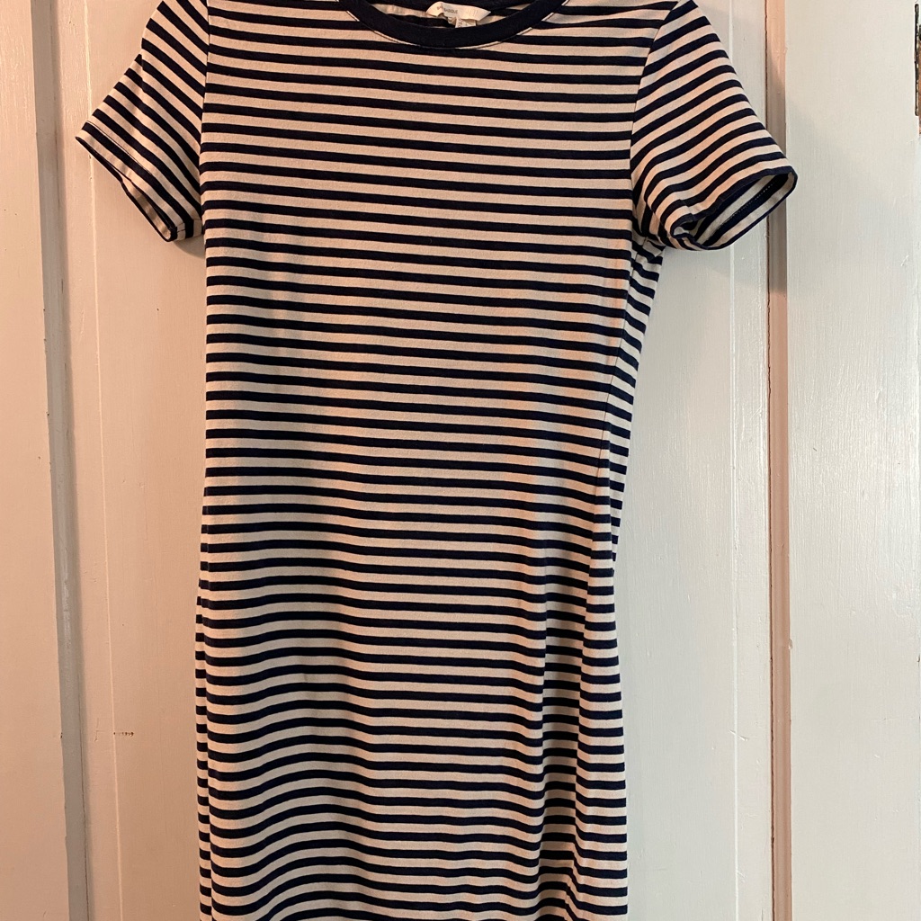 Hm Fitted Dress Blue And Hire Stripes Summer Dress